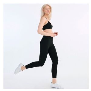 Black High Rise Organic Cotton Leggings